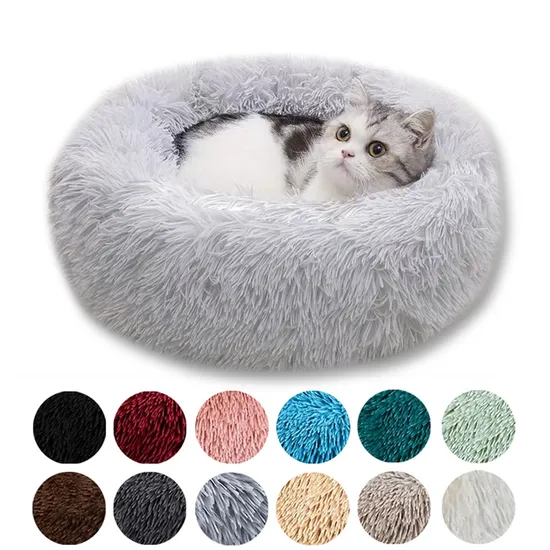 Colorful Pet Bed Long Plush Cover Fluffy and Comfortablefoldable Removable and Washable Pet Products 